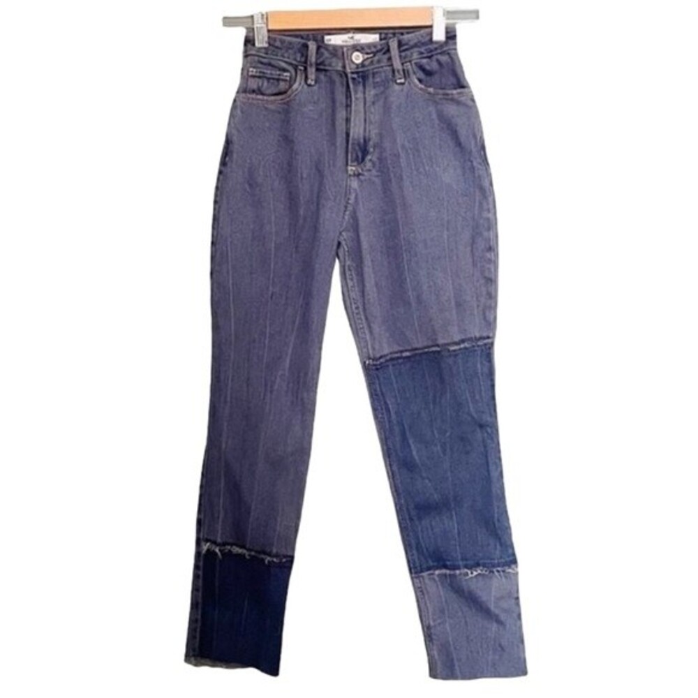 Hollister Y2K Jeans Curvy High Rise Mom Jean Medium Blue Patch Women’s Size 23 - Picture 11 of 11